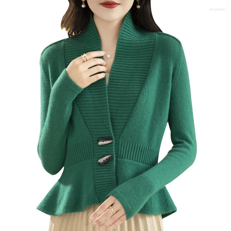 

Women's Knits Woman Knitted Cardigan Autumn Winter 2023 Long Sleeve V-Neck Coat Women's Casual Warm Knit Sweater Ladies, Green