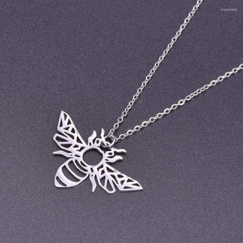 

Chains Hollow Out Stainless Steel Pendant Royal Bee Necklace For Women Men 2023 Jewelry Statement Male Chain Couple Gift Party