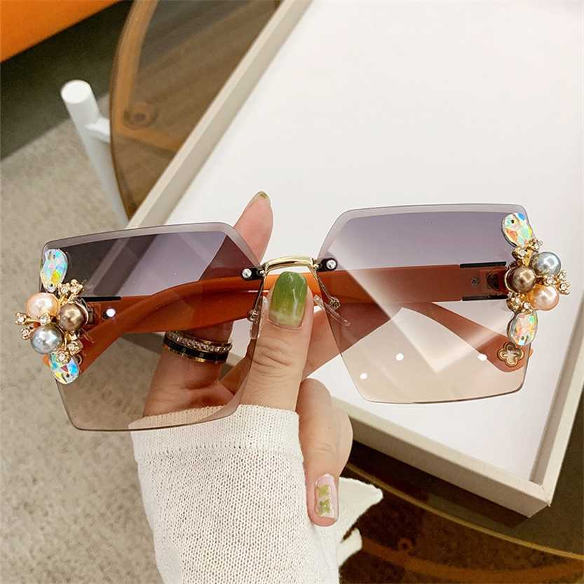 

Sunglasses 2023 new Pearl anti ultraviolet round big face thin sunglasses ladies elegant fashion glasses