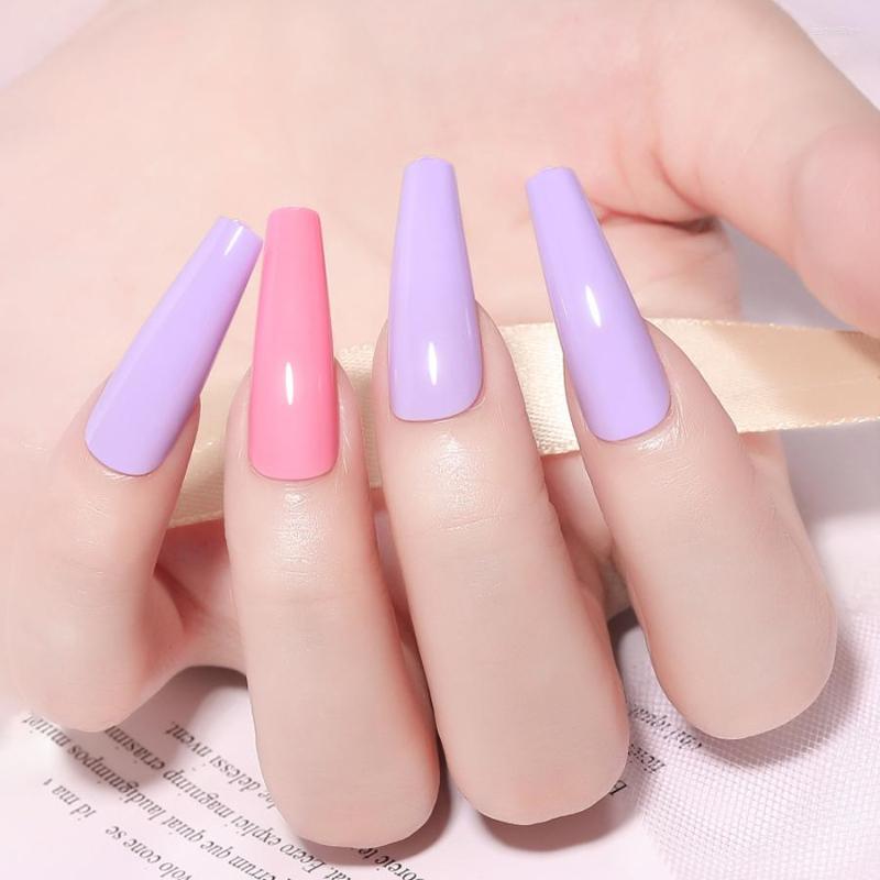 

False Nails CNHIDS 100Pcs/Box Mixed Color Professional Extension Fake Art Full Cover Press On Nail Tips Charming Fingernail Design