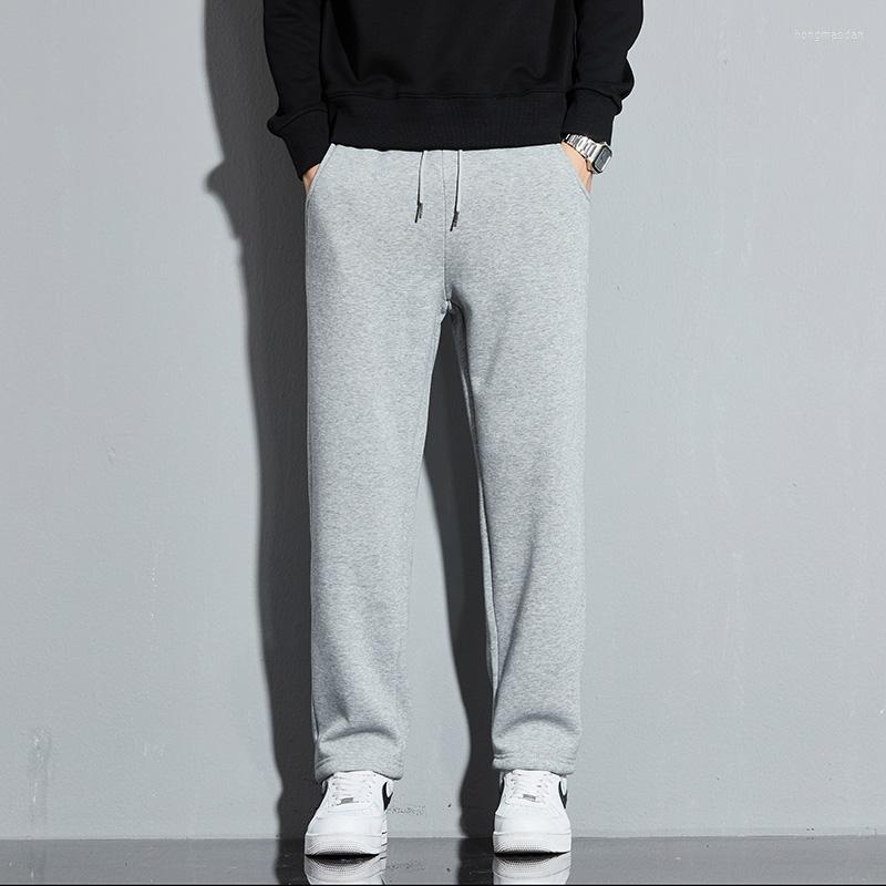 

Men' Pants 2023 Fall Grey Sweatpants Korea Clothing Casual Joggers Zipper Pocket Trousers For Men Stretch Elastic Waist Tracksuits, Gray