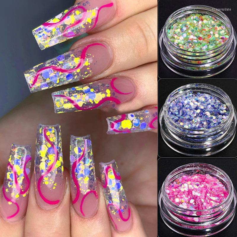 

Nail Glitter Multi-colored Art Decoration Nails Powder Sequins Stylish Pretty Decorative Shiny Fashion