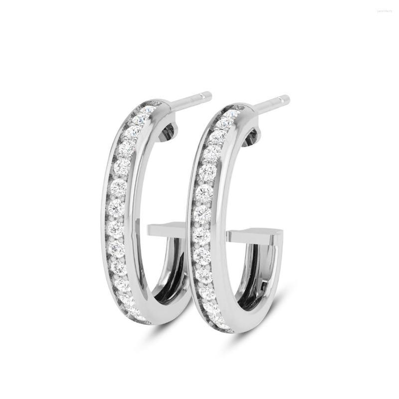

Hoop Earrings Luxury Real Moissanite Ear 925 Sterling Silver Woman Wedding Engagement Jewelry Gift Accessory