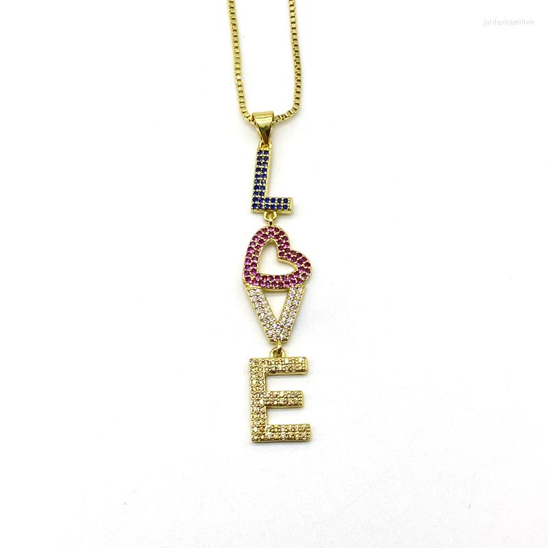 

Pendant Necklaces 5pcs/lot Trendy Jewelry Fashion Cute Cubic Zircon Love