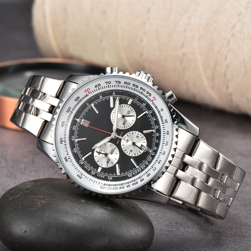 2023 New Mens Watch Quartz Luxury Navitimer B01 Dial Brand Chronograph Belt Steel Strap High Quality WristWatch b2-image-886305988