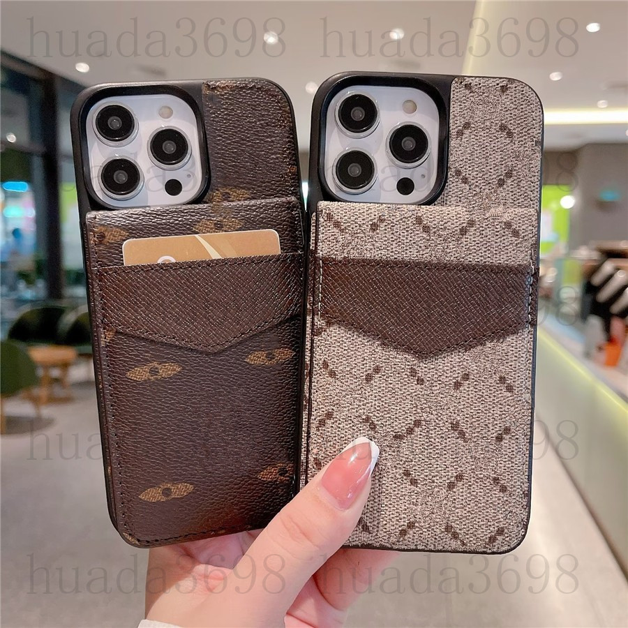 

Designer Classic Wallet Leather Phone Cases For iPhone 14 14Pro 14ProMax 13 12 11 X XS XR Fashion Brand Letter Print Back Cover Case Card Holder Pocket Purse Shell, Black