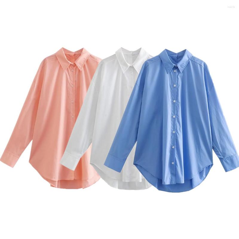 

Women's Blouses Elmsk 2023 Japanese Style Fashion Simple Long Sleeve Shirt Causal Boyfriend Loose Cotton Blouse Women, Blue