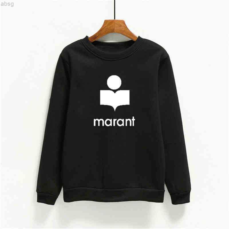 

Sports Fitness Brand Marant Hoodies Sweatshirt Women Autumn Winter Fleece Pullover Female O-neck Gym Hoodie Sudadera Mujer, P60 white