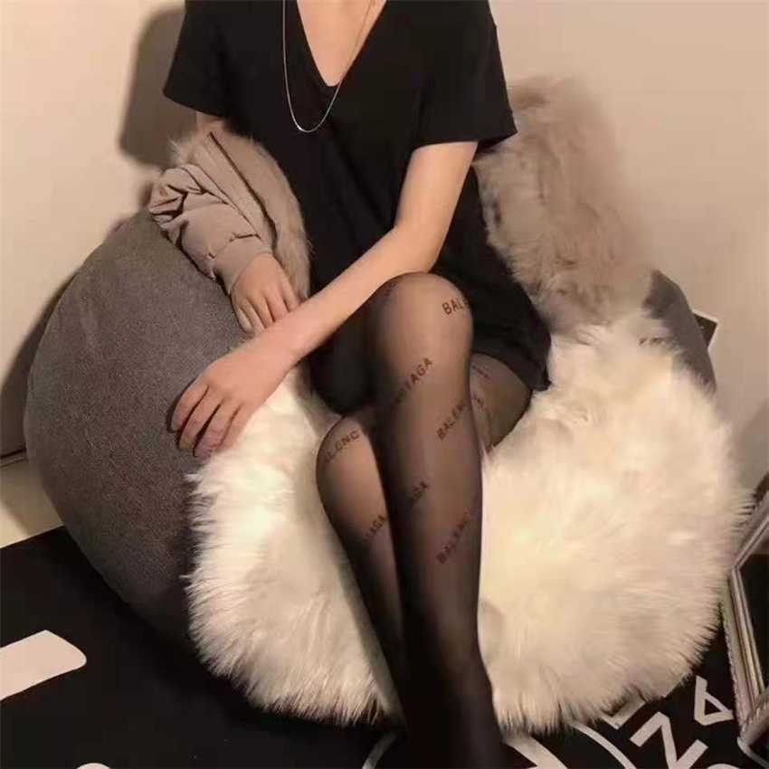 

B home 2020 new network red Paris stockings family black thin section spring and tiktok ins letter trembling silk, B letter black on