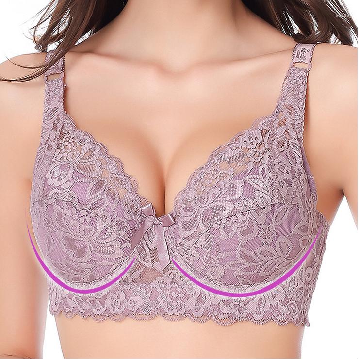 

Bras Arrival Lace Underwear Sexy Bra Female Plus Size 44D 100D Push Up Women Underwears, Blue