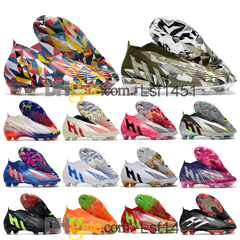 

Gift Bag Mens Football Boots Predator Edge FG Firm Ground Cleats World Cup Predator X Geometric Laceless Soccer Shoes Top Outdoor Trainers Botas De Futbol, Color 11