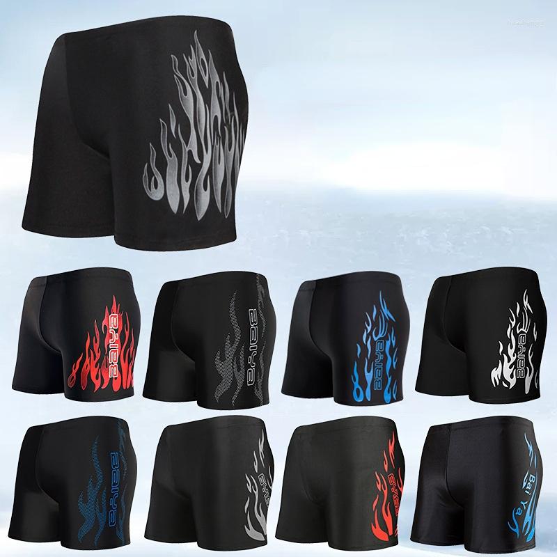 

Men's Swimwear Men 2023 Fashion Swimming Trunks Bubble Spring Flat Angle Loose Swimsuit Large Size Flame Adult, D-grey