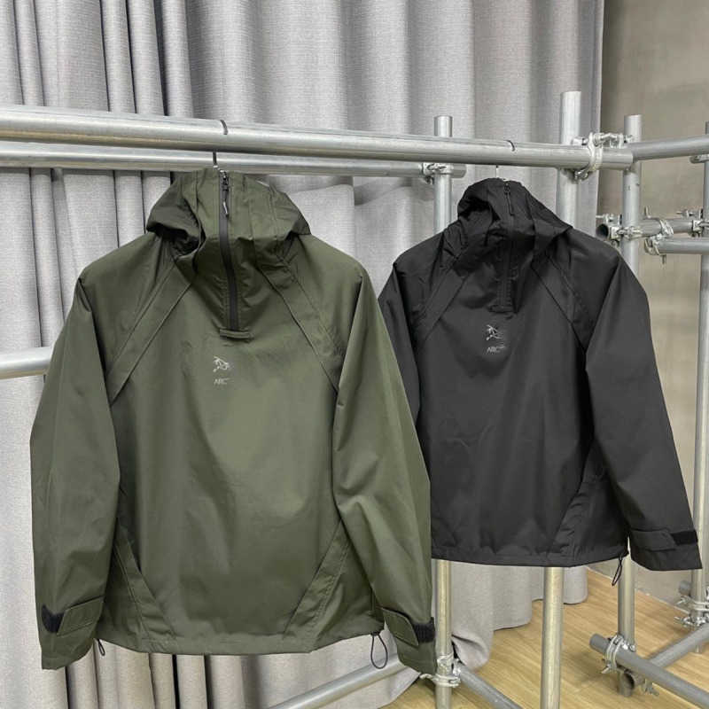 

Brand half zip jacket Designer cardigan coat Men women sweatshirts Luxury hooded arc jacket High collar workwear Sportswear, Army green-usa size