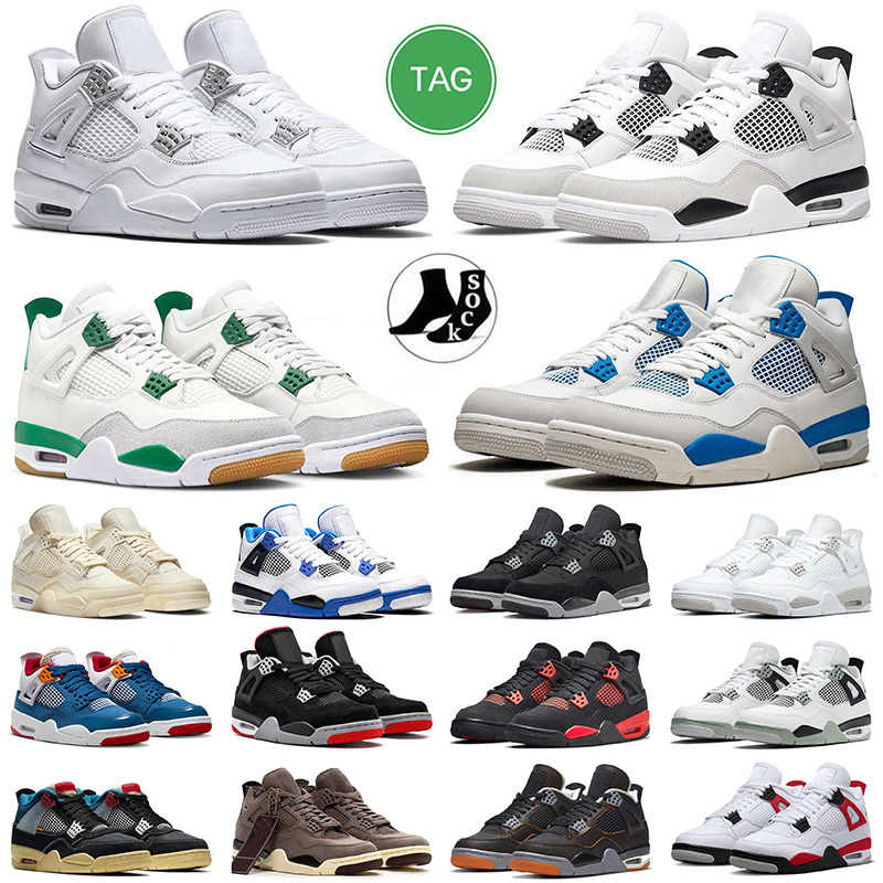 

4s new basketball shoes SB x Pine Green jumpman 4 men women sneakers Raptors Violet Ore Military Black Military Blue Pure Money Union Off Noir outdoor trainers, J68 40-47 black canvas