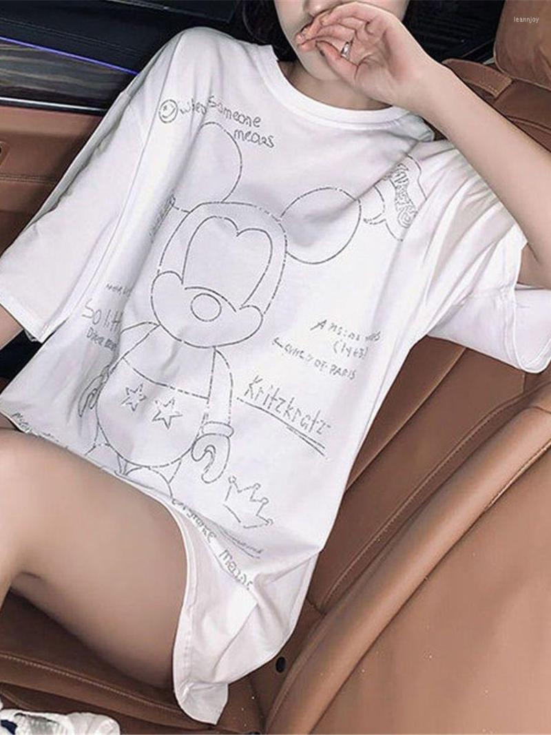 

Women' T Shirts Diamonds Mouse Print Tshirt Streetwear Loose Summer Cotton Shirt Women Harajuku Anime Short Sleeve Tops Tee Hip Hop Tshirts