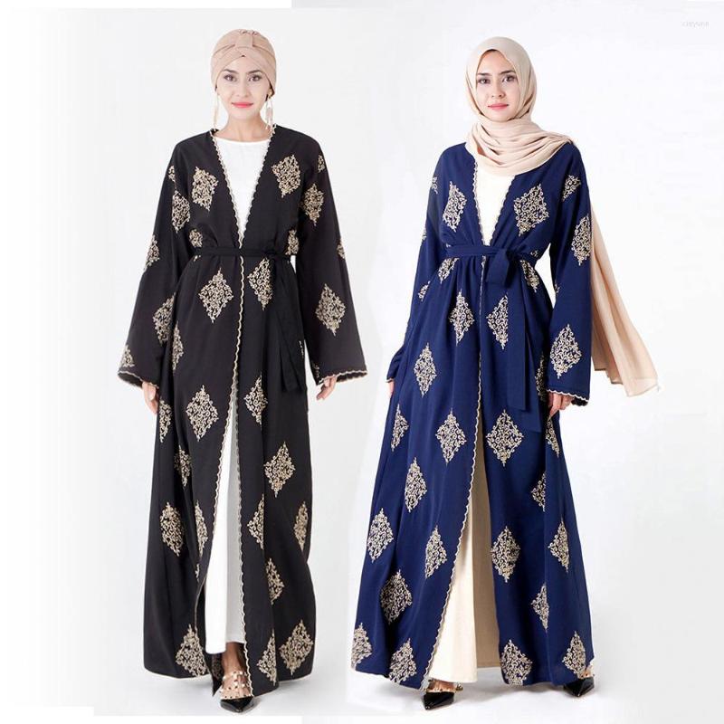 

Ethnic Clothing Print Open Kaftan Dubai Abaya Turkey Embrodier Cardigan Robe Muslim Hijab Dress Ramadan Women Caftan Islamic Clothes