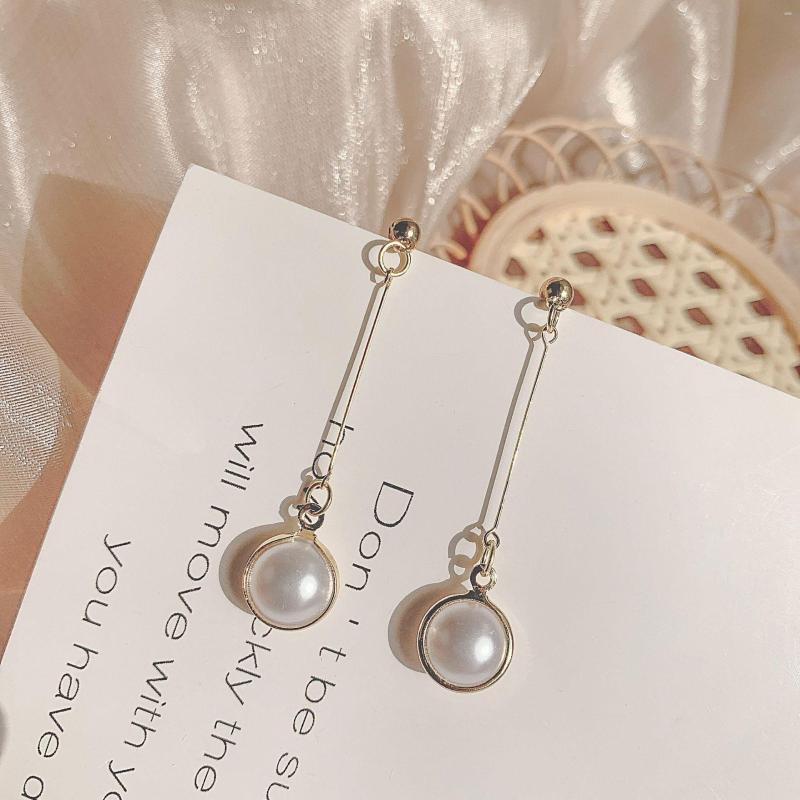 

Dangle Earrings Colorful L 2023 Trendy 925 Sterling Silver Long Tassel Circular Imitation Pearl Drop For Women Friend Jewelry Gift
