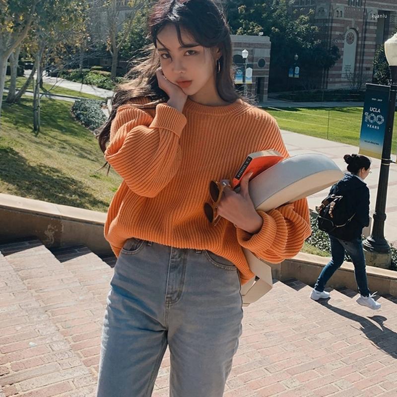 

Women's Sweaters Winter Womens Fall 2023 Women Clothing Knitted Loose Sweater Knitting Wool Oversize Pullover Woman Girls Thick, Green