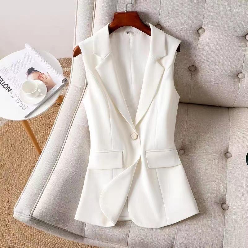 

Women's Vests Vest Women Spring Autumn 2023 Sleeveless Short Split Blazer Lady Casual Ladies Jacket Outerwear Waistcoat Woman, Black