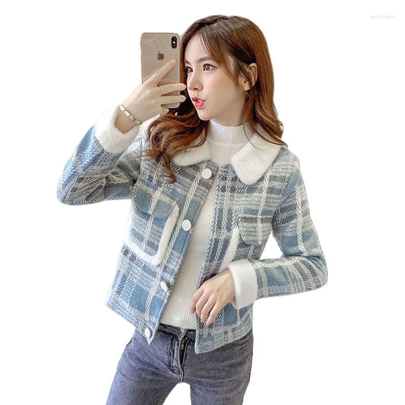 

Women' Wool Women' Woolen Coat 2023 Female Autumn Winter Jacket Short Outwear Single-breasted Casual Women, Pink