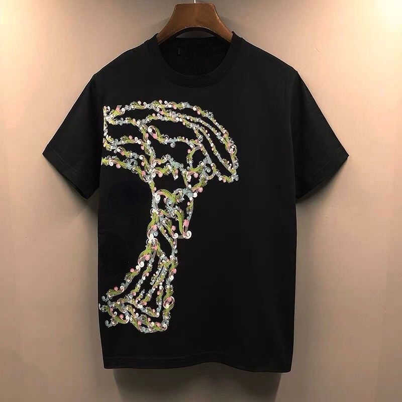 

Summer cotton sweatshirt men women t shirt designer tshirt Medusa printed short-sleeved Tshirt round-neck pullover tee 4xl, White