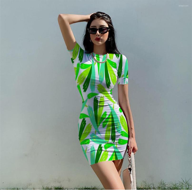 

Casual Dresses Dress Women's Hip Wrap Sexy Waist Closing French 3d Printing Short Sleeve Retro College Party High Street, Akz5ac1275