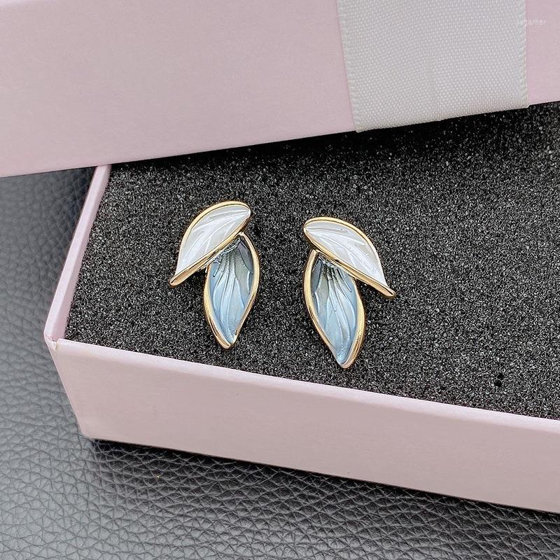 

Dangle Earrings 2023 Arrival Metal Sweet Grey Leaf Fresh Lovely Stud Earings Fashion Trendy Jewelry For Women Accessories