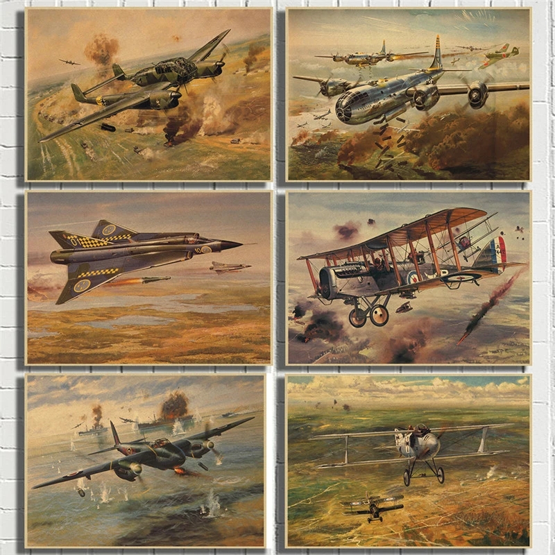 

American Style Airplane Fighter Aircraft Plane metal tin sign Wall Sticker Vintage Painting Poster Pub Bar Room Home house Decor metal poster part1 Size 30X20CM w02