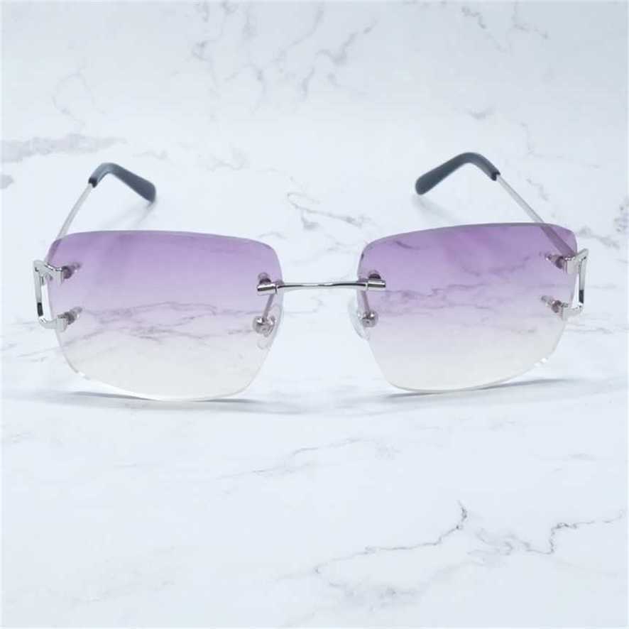 

Big Square Sunglasses Rimless Mens Brand Designer Men Luxury Carter Sunglass Fashion Glasses Women Decoration Shades