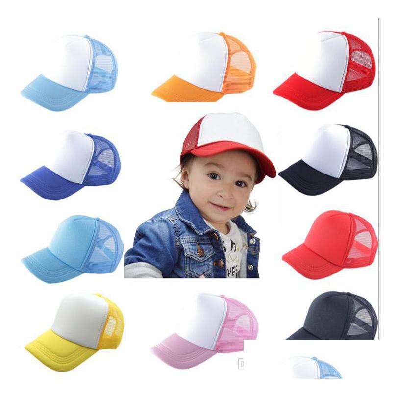 

Caps Hats Kids Baseball Cap Adt Mesh Blank Trucker Snapback Girls Boys Toddler Wholesale Drop Delivery Baby Maternity Accessories Dha1V, Remark colors