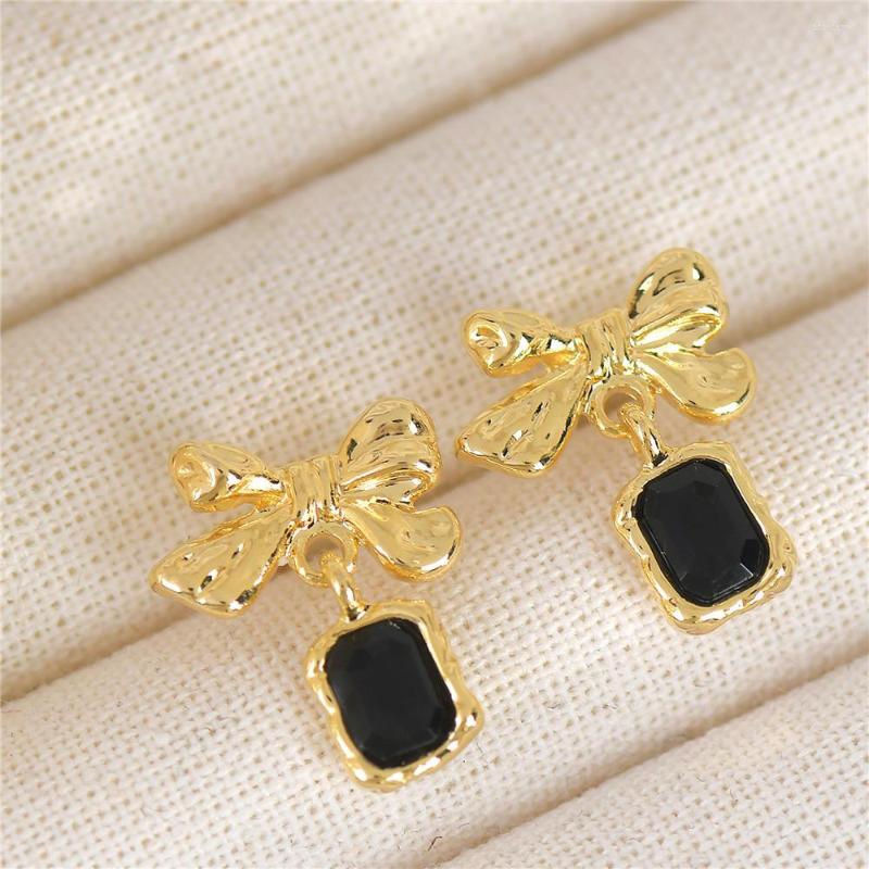 

Hoop Earrings South Korea's Design Bowknot Metal Zircon Cool Small Fashion Everyday Versatile High Quality Female Gift