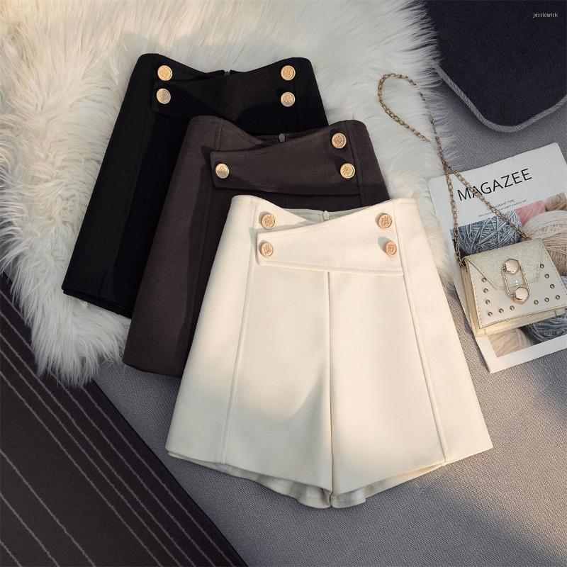 

Women' Shorts Black Beige Cloth Thick Wide Leg Spring Autumn Winter Women' Baggy 2023 Trend Streetwear Female Clothing High Waisted
