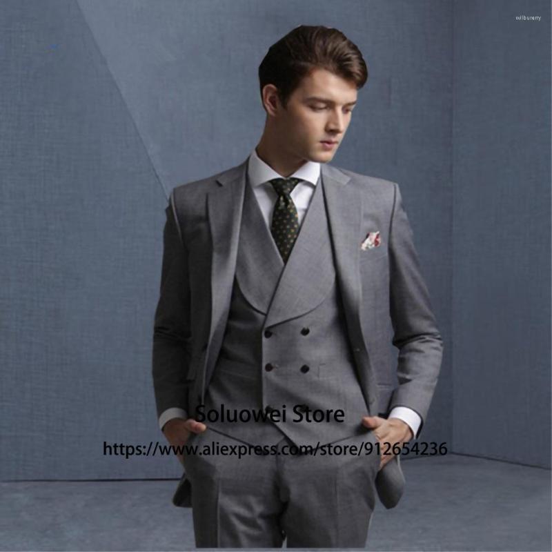 

Men's Suits Classic Slim Fit Mens Double Breasted 3 Piece Jacket Vest Pants Set Groom Wedding Tuxedo Formal Business Blazer Masculino, Khaki