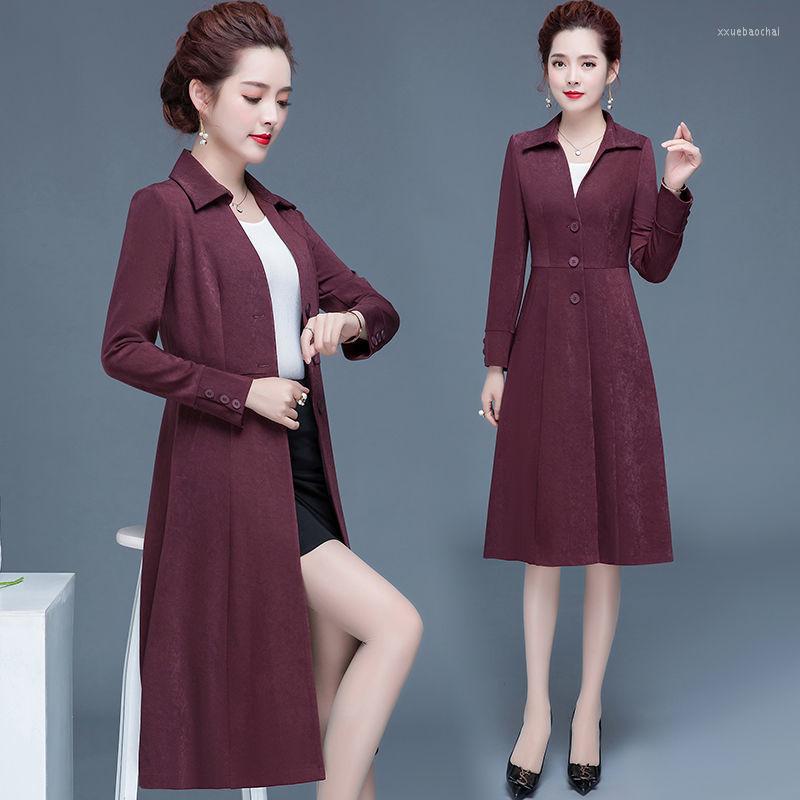 

Women's Trench Coats Spring Autumn Coat Women 2023 Fashion Korean Clothes Casual Long Sleeve Outerwear Female Windbreaker Overcoat, Navy blue