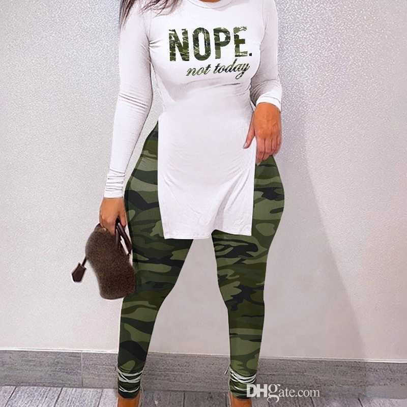 Women's Tracksuits Retail Designer Women Tracksuits 2 Piece Set Christmas Outfits New Personalized Letter Printing Tops Split Hem Long Sleev-image-888961022