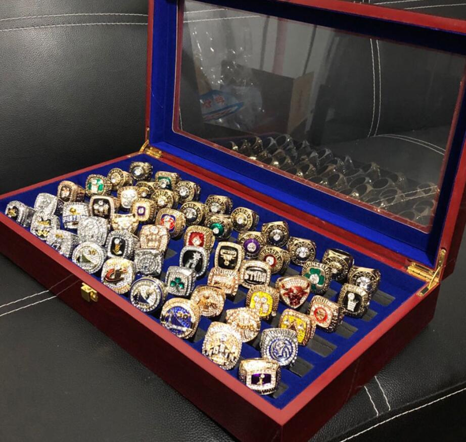 

55pcs 1967 to 2023 Basketball Team champions Championship Ring Set With Wooden Box Souvenir Men Women Boy Fan Brithday Gift 2022 Hip hop Jewelry Sport Punk