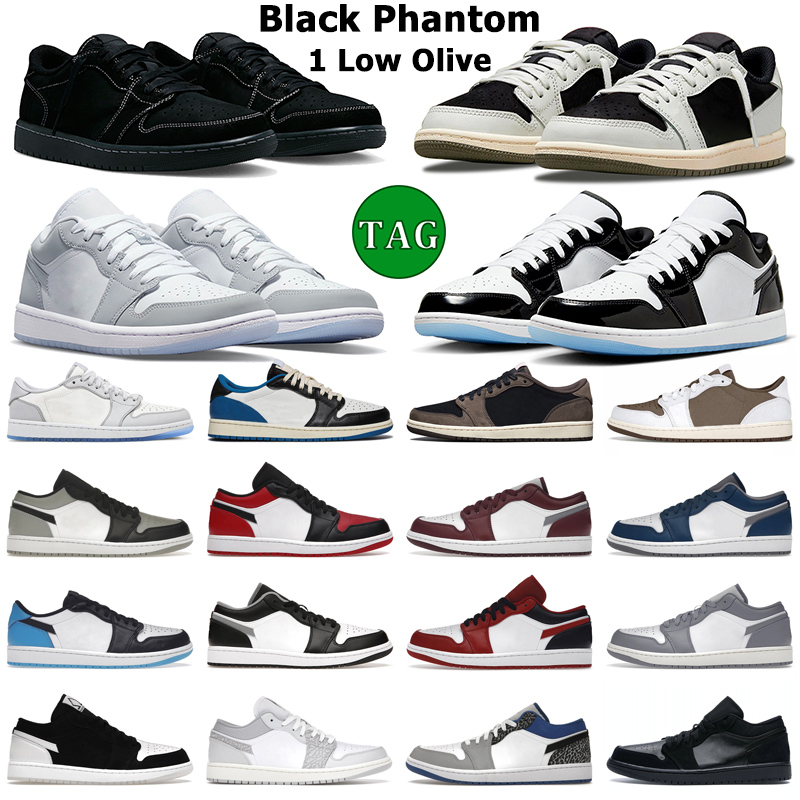 

1 low basketball shoes men women 1s Black Phantom Olive Reverse Mocha Concord Wolf Grey True Blue Bred Shadow Toe Bordeaux mens trainers outdoor sports sneakers, 21