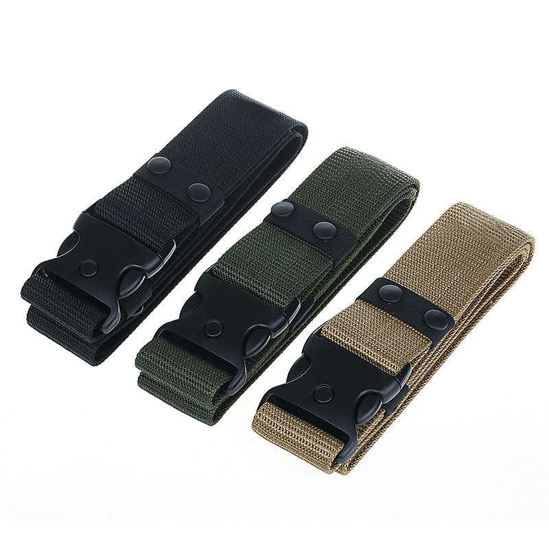 

Waist Chain Belts Buckles Men's Women's new tactical belt outdoor belt s canvas belt military training special service external belt, Black