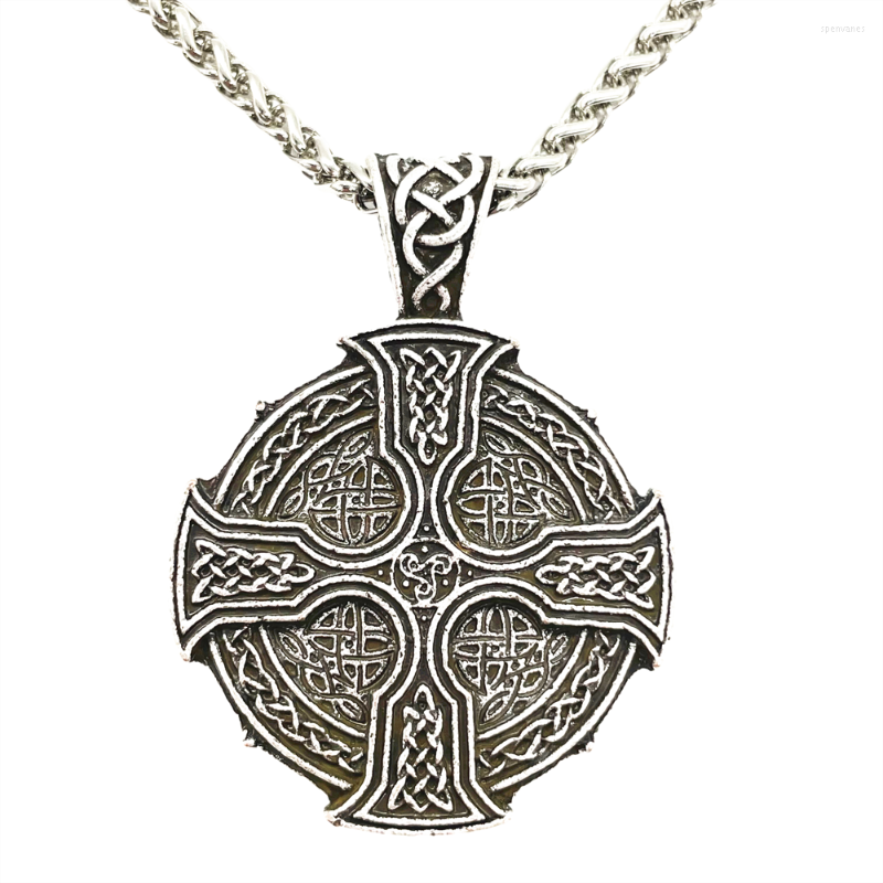 

Chains Nostalgia Knots Irish Cross Amulet Religious Pendant Triskele Triquetra Symbol Womens Goth Necklace