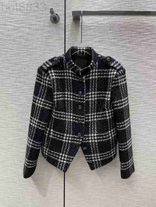 

Women' Jackets Designer Milan Runway New Autumn Winter Stand Collar Long Sleeve Brand Same Style Coats Outerwear WSWC, Contrast color