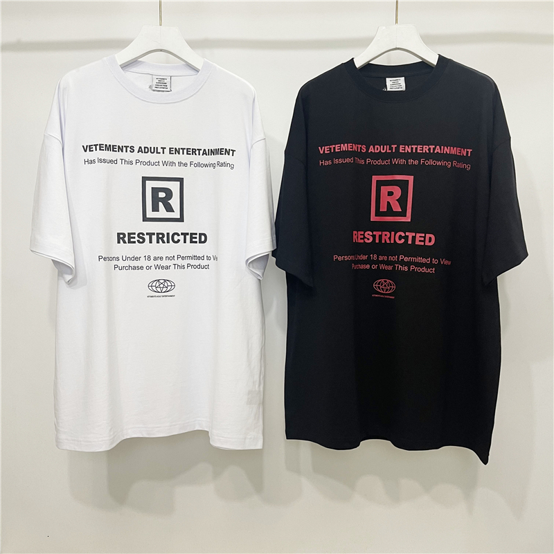 

Men's T-Shirts Good Quality ss Vetements Restricted Fashion T Shirt Men 1 1 Vetements Women T-shirt Oversize Vintage Tops VTM Short Sleeve 230313, 25