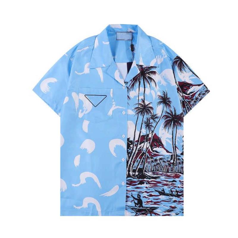 

T Shirts 22ss Designer Shirt Mens Button Up Shirts print bowling shirt Hawaii Floral Casual Shirts Men Slim Fit Short Sleeve Dress Haw Tqrb, Customize