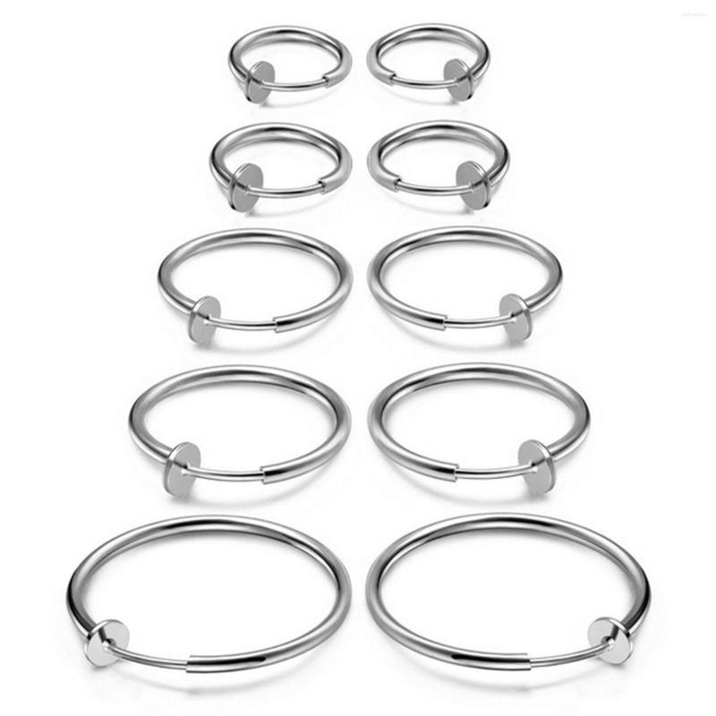 

Hoop Earrings 1 Pair Multicolor Round Copper For Women Jewelry Silver Color Fashion Wholesale 20 30 40 50 60mm