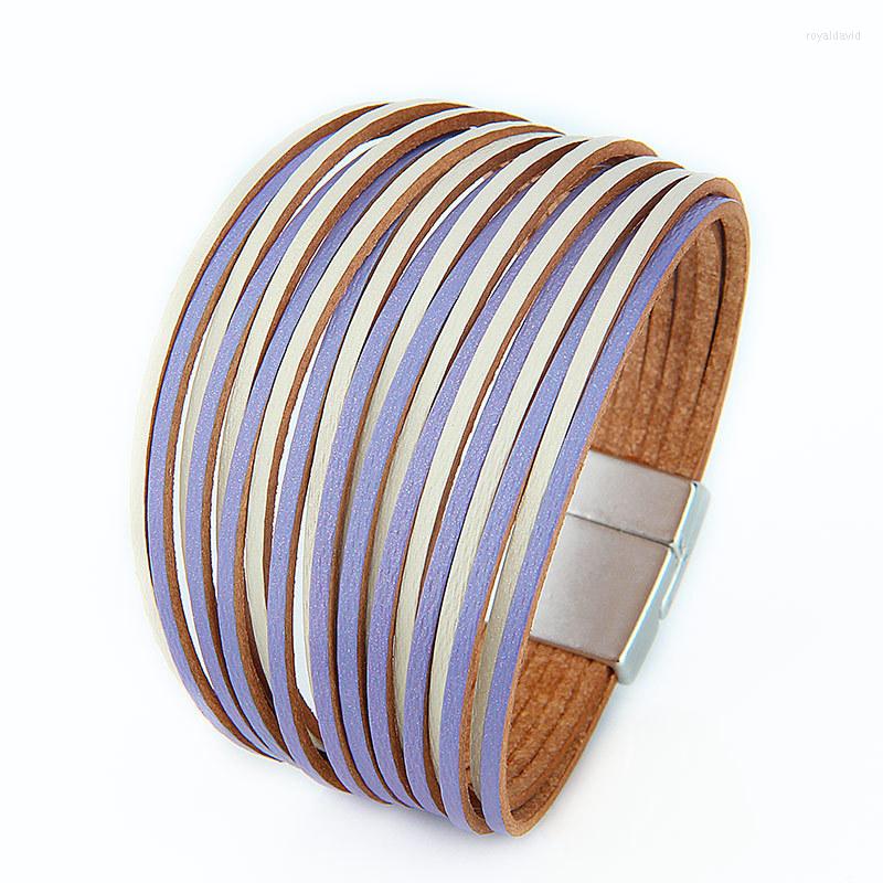 

Charm Bracelets Fashion Multilayer Wrap Leather For Women Magnetic Clasps Bracelet Armband Bangle Jewelry Gifts Pulseras Mujer