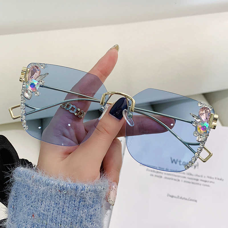 

Sunglasses 2023 new New B family diamond rimmed thin sunglasses for women fashionable sun and protection glasses