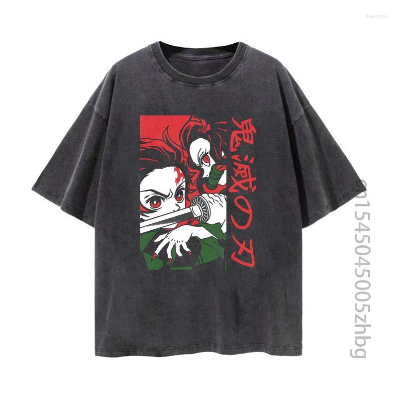 

Women' T Shirts Tanjiro And Nezuko Anime Woman Shirt Streetwear Harajuku Vintage Distressed Tshirt Manga Graphic Men Tops Tees, 100306