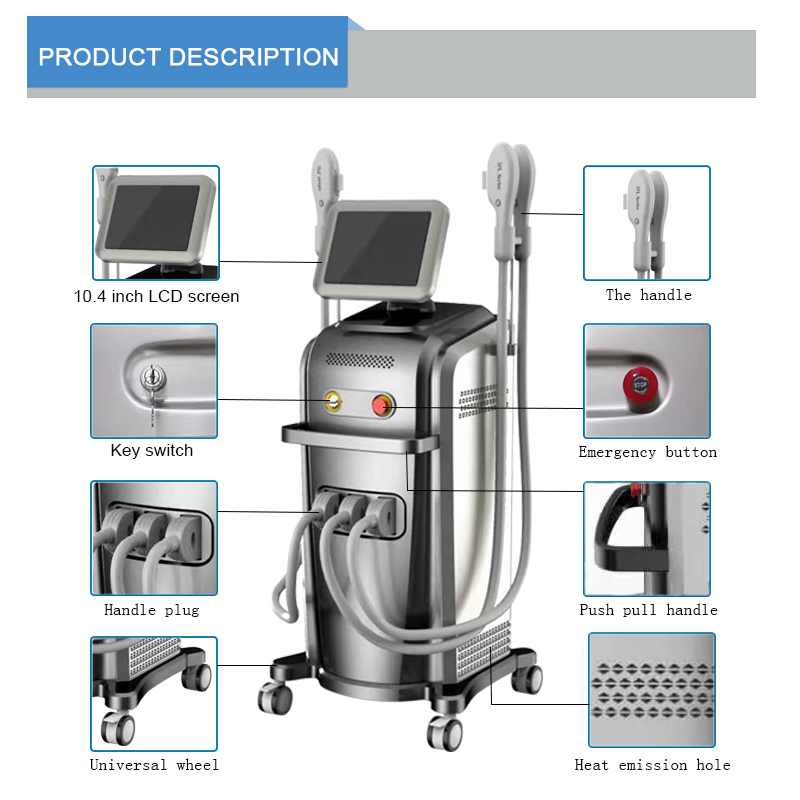 

OPT IPL RF Nd Yag Permanent Laser Hair Removal and Skin Rejuvenation Machine 3 in 1 Radio Tattoo Technology OEM Power Blood Face
