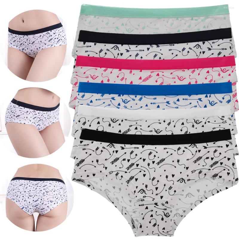 

Women's Panties Women Fashion Cotton Cute Girls Briefs For Sexy Breathable Female Underwear Big Yards Lingerie 6 Pcs/Set, Hu-89500