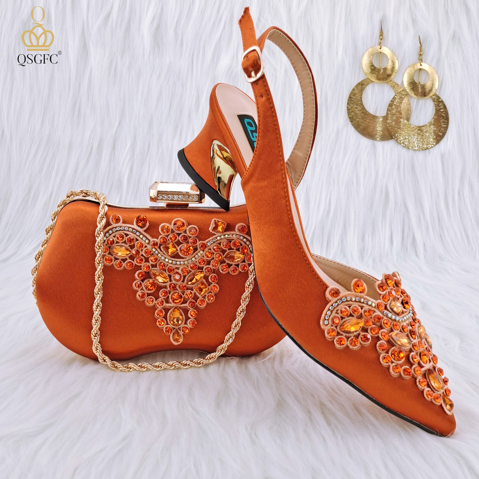 

Dress Shoes QSGFC Fresh Beautiful Orange Women s Totem style Arrangement Of Design Party Ladies And Handbags 230313, Only shoes n.blue