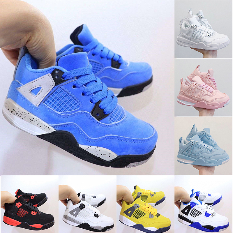 

Jumpman 4 Kids Basketball Shoes 4s Big Boys Girls Infants Toddlers Sneakers University Blue Bred White Cement Sail Pink Motorsport Outdoor Sports Trainers Size 25-35, 9 motorsport